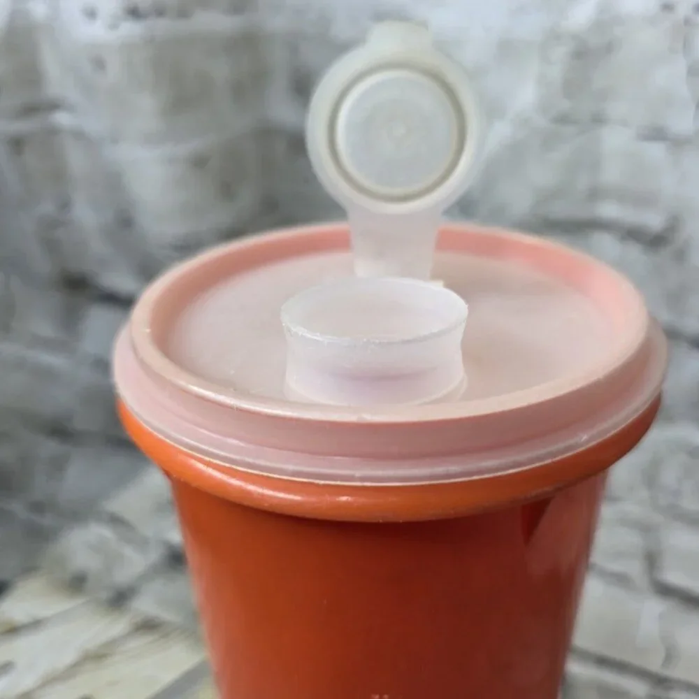 Tupperware Orange Slim Travel Tumbler with Matching Lid 262-3 Vintage